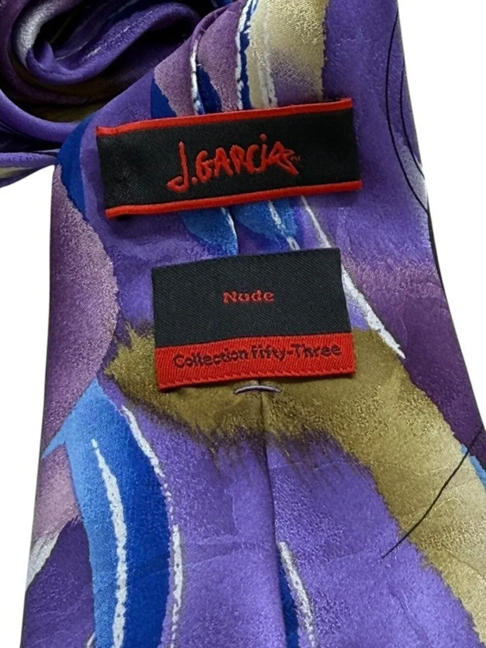 Jerry Garcia Mens 100% Silk Tie Purple Nude Collection #53 Artsy Musician Artist